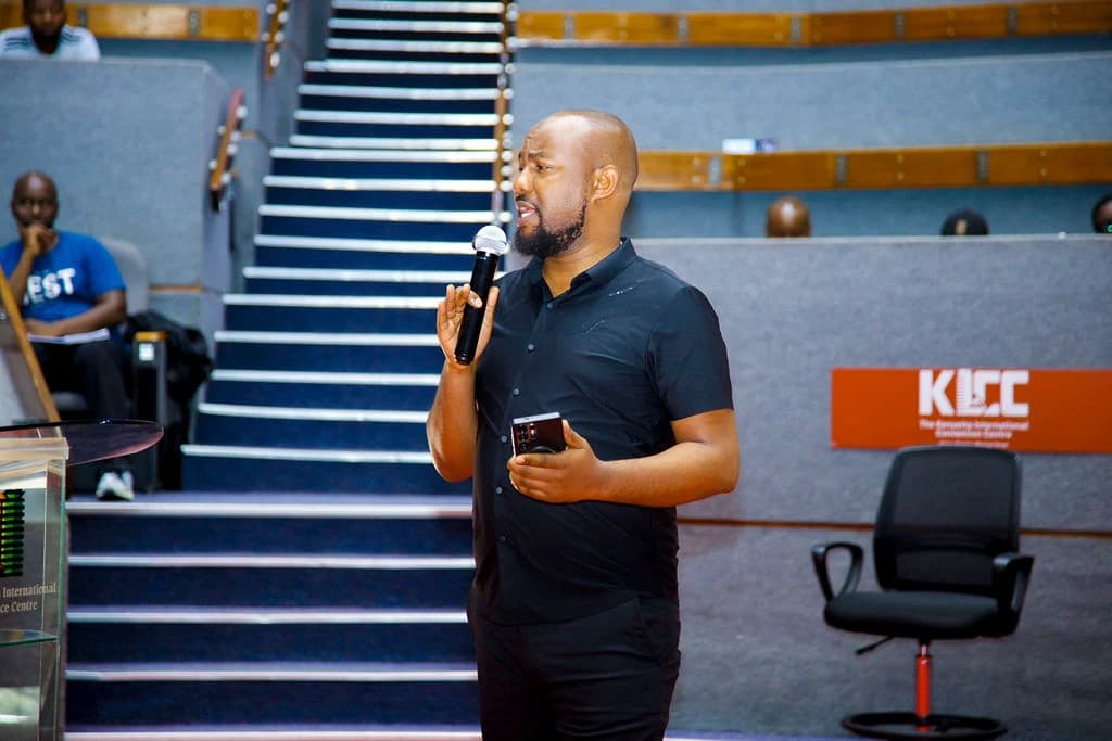Keith Muoki speaking during Men's Conference 2026